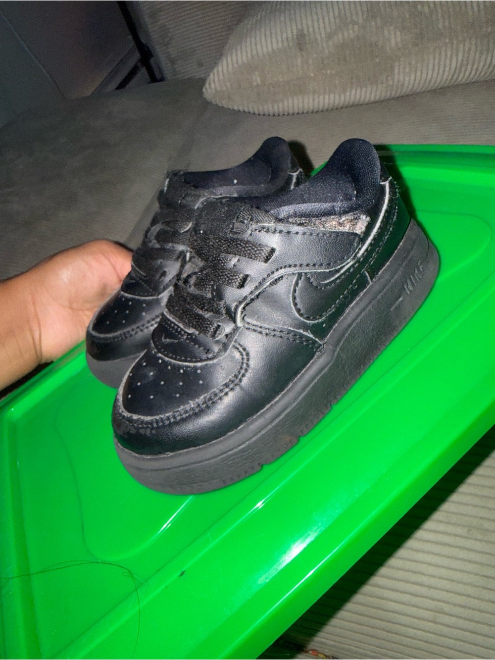 Kids Black Athletic Sneakers - Casual Everyday Shoes - Picture 2 of 4